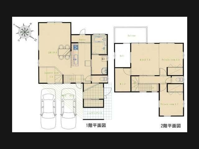 注文住宅の間取り図の事例